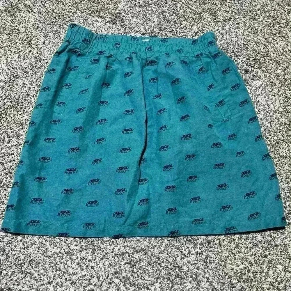 Loft Outlet Skirt Womens Petite Sp Green Mid Length Linen Blend Bottom